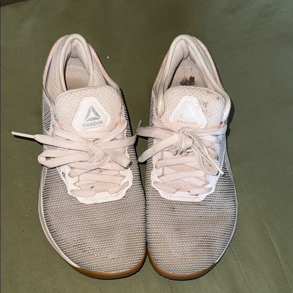 Reebok Light Gray Knit Sneakers